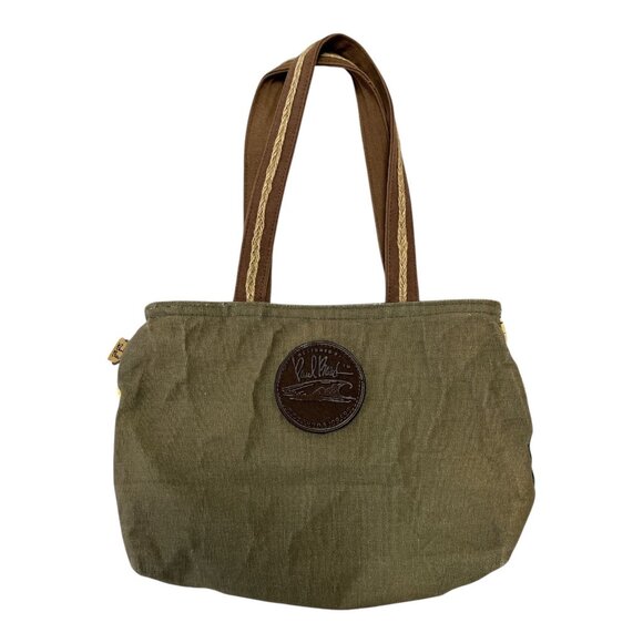 Paul Brent Tropical Canvas Tote Bag – Missing Zipper Pull – Palm Trees, Sailboat - Picture 3 of 5